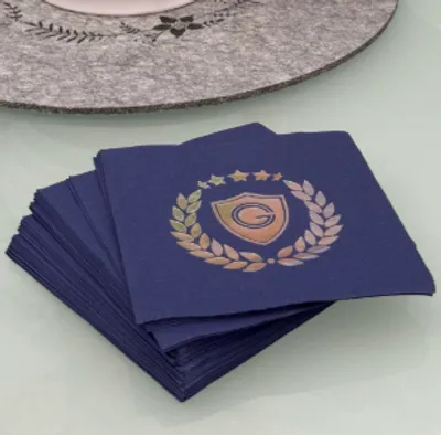 Custom Foil Stamped Beverage Napkin - Servietten fr unsere Kunden