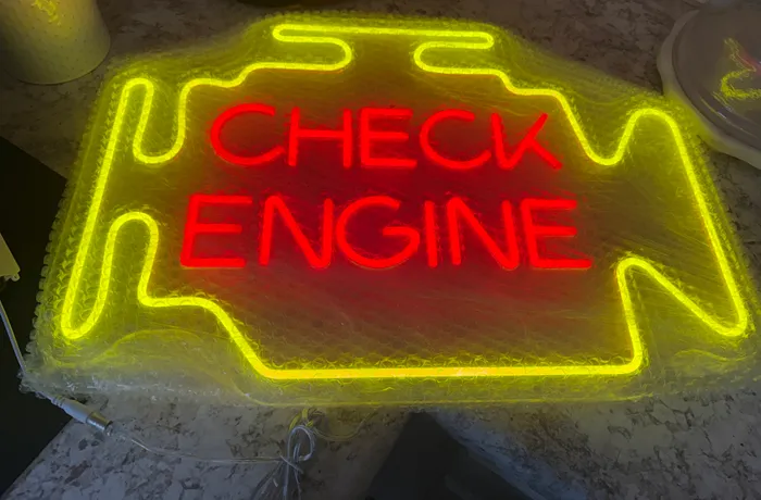 CustomCanvasNow.Com - Check Engine Neon Sign