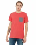 Bella + Canvas Men's Jersey Short-Sleeve Pocket T-Shirt HTHR RED