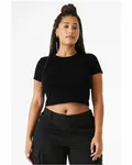 Ladies' Micro Ribbed Baby T-Shirt Solid Blk Blend