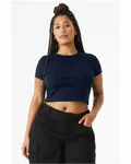 Ladies' Micro Ribbed Baby T-Shirt Solid Navy Blend