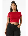 Ladies' Micro Ribbed Baby T-Shirt Solid Red Blend