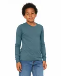 Youth Heather CVC Long-Sleeve T-Shirt Hthr Deep Teal