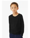 Youth Heather CVC Long-Sleeve T-Shirt Solid Blk Blend
