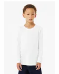 Youth Heather CVC Long-Sleeve T-Shirt Solid Wht Blend