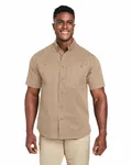 Harriton Men's Advantage IL Short-Sleeve Work Shirt Khaki