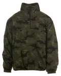 Men's Quarter-Zip Polar Fleece Pullover Green Camo