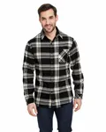 Woven Plaid Flannel With Biased Pocket BLACK