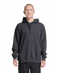Unisex Eco™ Premium Blend Fleece Pullover Hooded Sweatshirt Black Ink Heathr