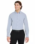 CrownLux Performance® Men's Microstripe Shirt Navy