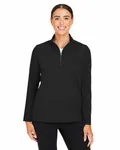 CrownLux Performance® Ladies' Windsor Welded Quarter-Zip BLACK