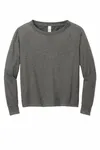 District Women's Featherweight French Terry Long Sleeve Crewneck DT672 Washed Coal