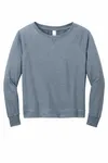 District Women's Featherweight French Terry Long Sleeve Crewneck DT672 Flint Blue Heather