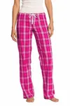 District Women's Flannel Plaid Pant. DT2800 Black/ White Buffalo Check