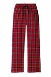 District Women's Flannel Plaid Pant. DT2800 New Red