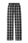 District Women's Flannel Plaid Pant. DT2800 BLACK