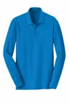 Port Authority Long Sleeve Core Classic Pique Polo. K100LS Coastal Blue