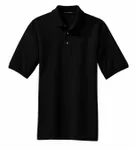 Port Authority Heavyweight Cotton Pique Polo with Pocket. K420P BLACK