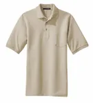 Port Authority Heavyweight Cotton Pique Polo with Pocket. K420P STONE