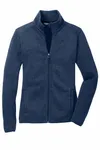 Port Authority Women's Sweater Fleece Jacket. L232 River Blue Navy Heather