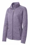 Port Authority Women's Digi Stripe Fleece Jacket. L231 PURPLE