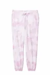 Port & Company Women's Beach Wash Cloud Tie-Dye Sweatpant LPC140P Cerise Pink