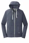 New Era Sueded Cotton Blend Full-Zip Hoodie. NEA122 True Navy Heather