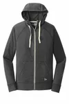 New Era Sueded Cotton Blend Full-Zip Hoodie. NEA122 Black Heather