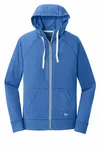 New Era Sueded Cotton Blend Full-Zip Hoodie. NEA122 ROYAL HEATHER