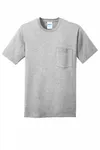 Port & Company Core Cotton Pocket Tee. PC54P Ash