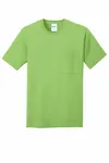 Port & Company Core Cotton Pocket Tee. PC54P Lime