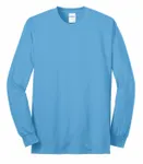 Port & Company Tall Long Sleeve Core Blend Tee. PC55LST Aquatic Blue