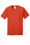 Port & Company Core Cotton Pocket Tee. PC54P Orange