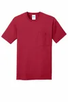 Port & Company Core Cotton Pocket Tee. PC54P RED