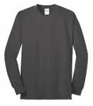 Port & Company Tall Long Sleeve Core Blend Tee. PC55LST Charcoal
