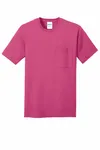 Port & Company Core Cotton Pocket Tee. PC54P SANGRIA