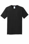 Port & Company Core Cotton Pocket Tee. PC54P Jet Black