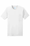 Port & Company Core Cotton Pocket Tee. PC54P WHITE
