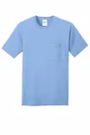 Port & Company Core Cotton Pocket Tee. PC54P Light Blue