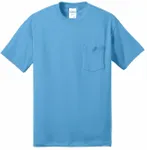 Port & Company - Core Blend Pocket Tee. PC55P Aquatic Blue