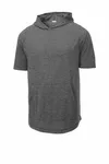 Sport-Tek PosiCharge Tri-Blend Wicking Short Sleeve Hoodie. ST404 Dark Grey Heather