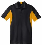 Sport-Tek Side Blocked Micropique Sport-Wick Polo. ST655 Black/ Gold