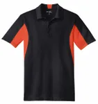 Sport-Tek Side Blocked Micropique Sport-Wick Polo. ST655 Black/ Deep Orange