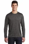 Sport-Tek PosiCharge Long Sleeve Electric Heather Tee. ST390LS Grey-Black Electric