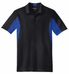 Sport-Tek Side Blocked Micropique Sport-Wick Polo. ST655 Black/ True Royal
