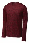 Sport-Tek PosiCharge Long Sleeve Electric Heather Tee. ST390LS Deep Red-Black Electric