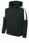 Sport-Tek Youth Sport-Wick Fleece United Pullover Hoodie YST255 Black/ White