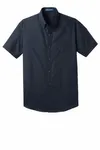 Port Authority Short Sleeve Carefree Poplin Shirt. W101 River Blue Navy