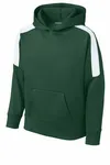 Sport-Tek Youth Sport-Wick Fleece United Pullover Hoodie YST255 Forest Green/ White