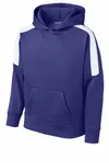 Sport-Tek Youth Sport-Wick Fleece United Pullover Hoodie YST255 Purple/ White